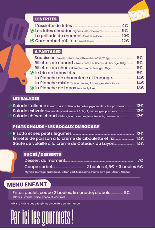 Menu Noctule