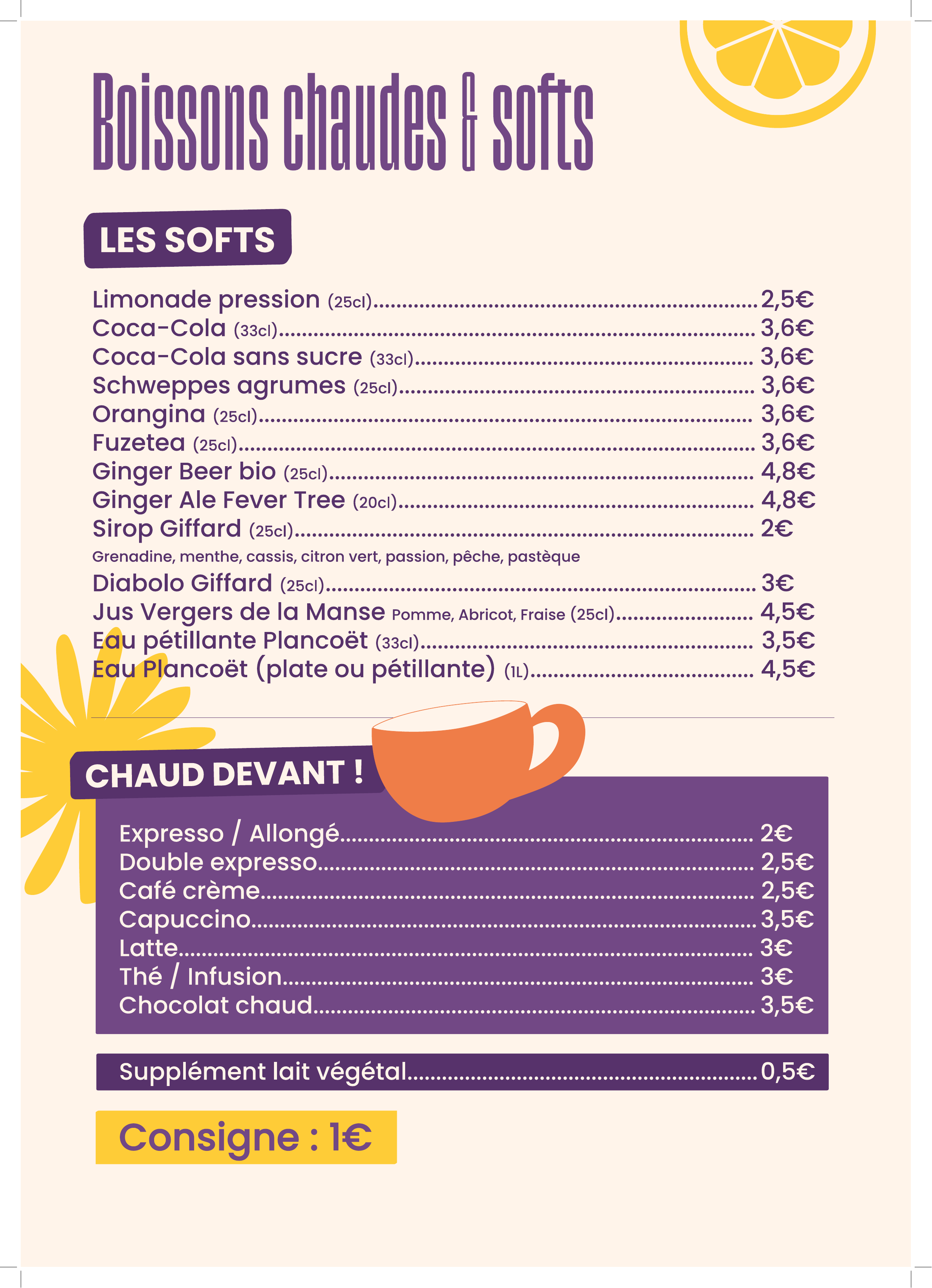 Menu Noctule — page 1